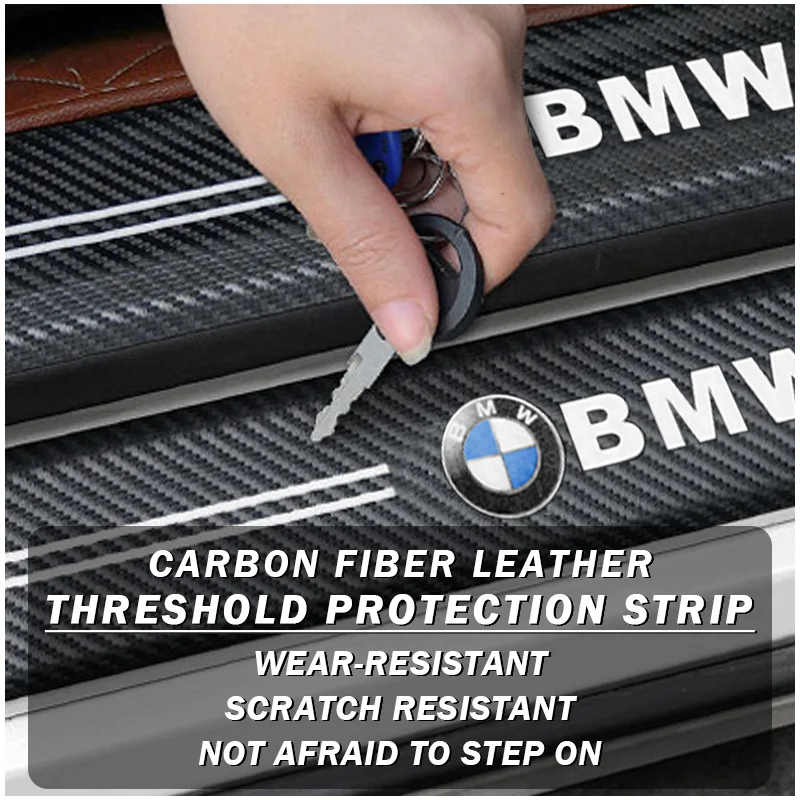 

Защитные накладки на пороги автомобиля, декоративные кожаные наклейки для BMW E46 E39 E90 E60 E36 F30 F10 E34 E30 F20