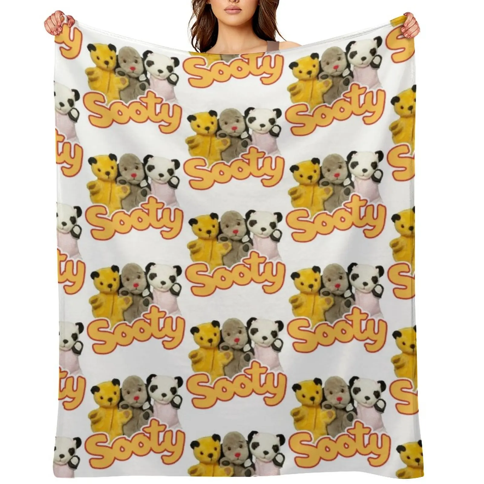 Sooty and sweep Throw Blanket blankets and throws Furry Luxury Flannel Fabric Blankets