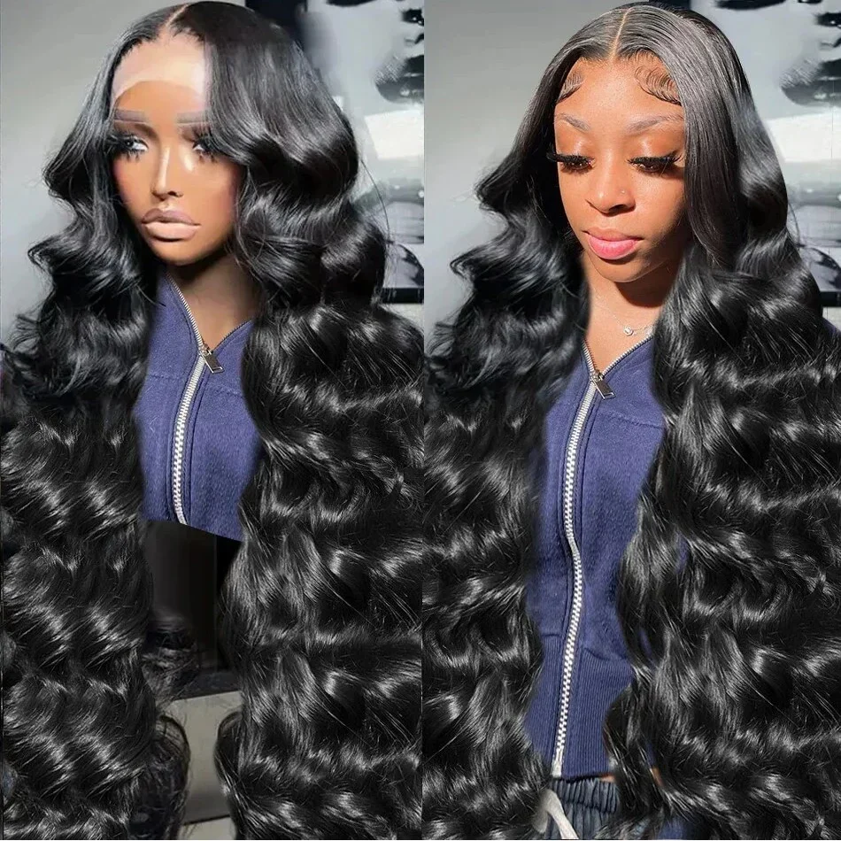 13x4 Lace Frontal Wigs Human Hair HD Transparent Brazilian Body Wave 250 Density 13x6 HD Lace Frontal Human Wigs For Black Women