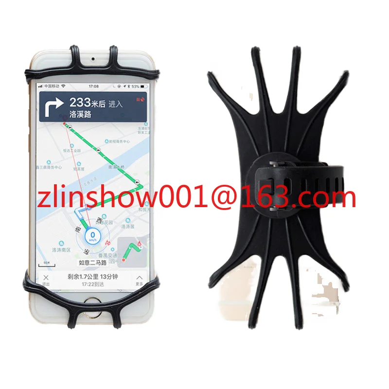 Silicone Bike Phone Mount Smart Rotating Cell Phone Holder for Bicycle Handlebar Compatible for iPhone 6 7 8 X Plus for Samsung