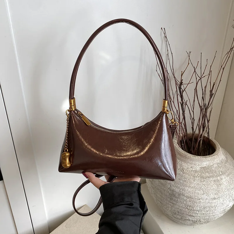

Oil Wax Leather Armpit Bag Retro Crossbody Bags for Woman Shoulder Bags Purse and Handbags Designer Bags Сумка Женская Bolsa Sac