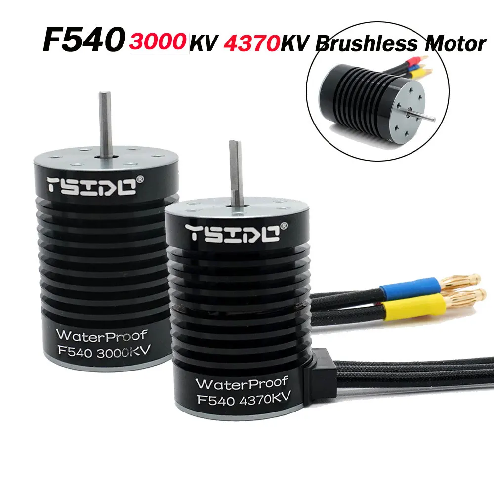 YSIDO RC Part Waterproof F540 3000KV 4370KV Brushless Motor W/60A ESC for Wltoys 144001 124019 RC 124018 Truck Buggy