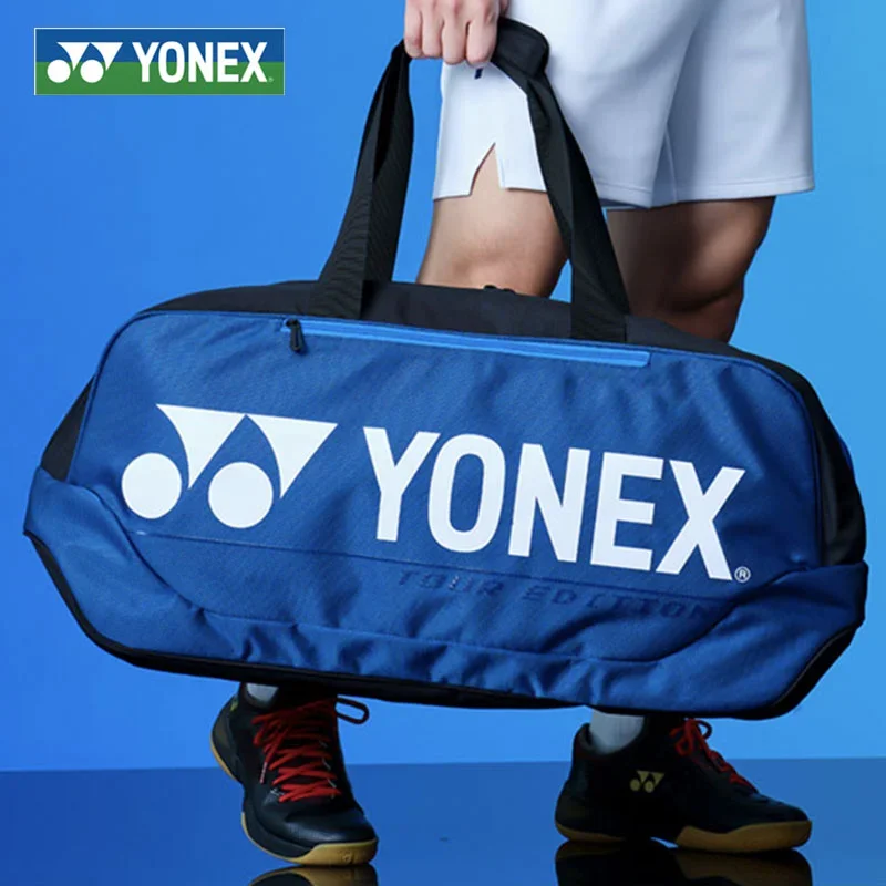 YONEX tas Badminton, tas tenis, Badminton, tas persegi, uniseks, 6 Pak, kapasitas besar, tali kompetisi, kompartemen sepatu independen