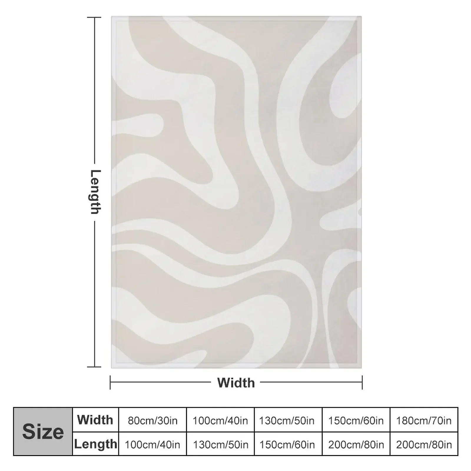 Liquid Swirl Modern Abstract Pattern in Light Mushroom Beige and Pale Cream Throw Blanket Sofa Throw Blankets