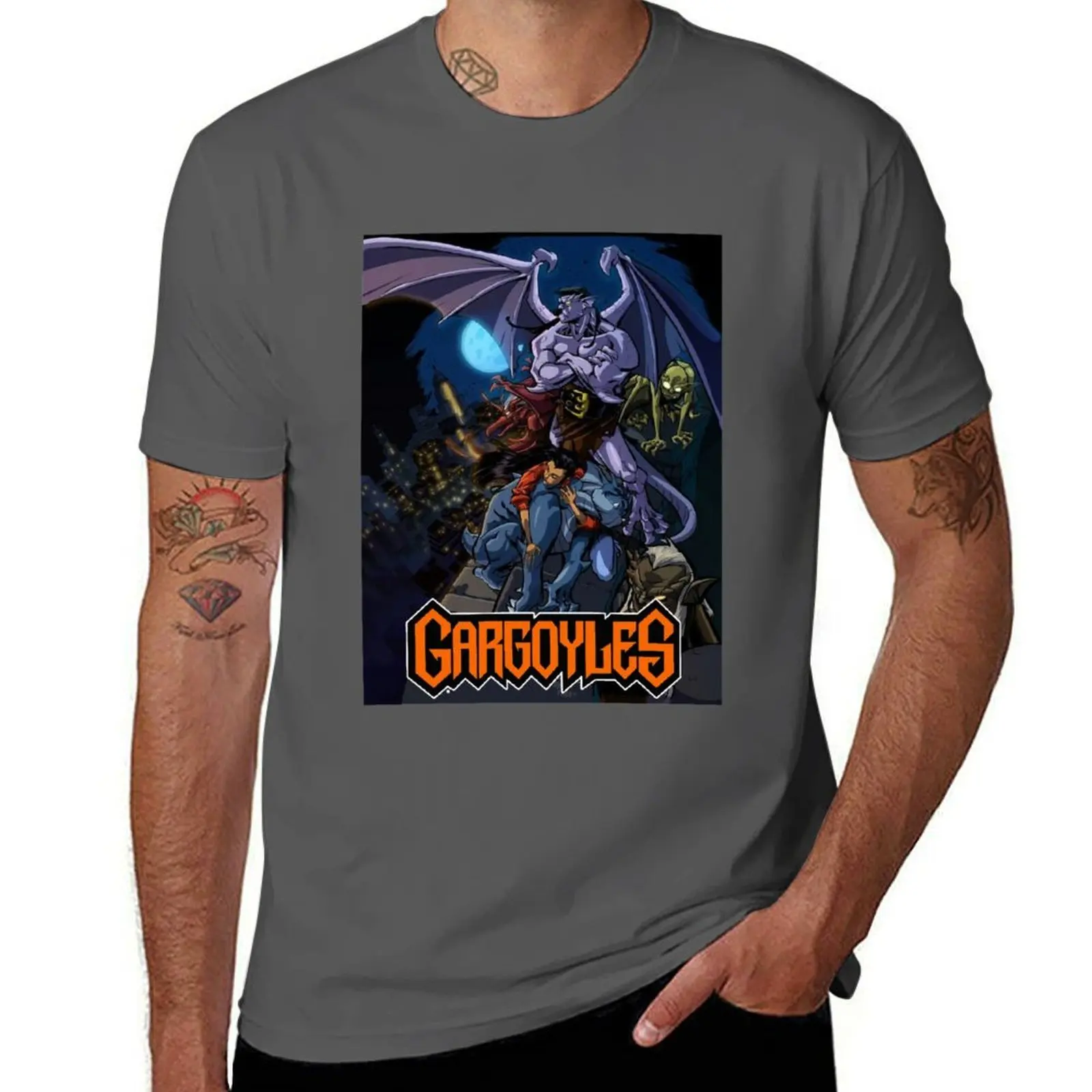 

The Gargoyles King Dragon Vintage Design Cartoon T-Shirt anime t shirts for man essential t shirt T-Shirt