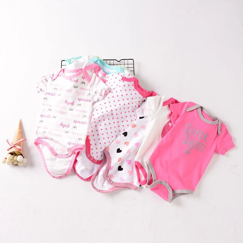 10pcs/Lot 100% Cotton Soft Baby Bodysuits Short Sleeve for Newborn Boy Girl Infant Onesies Bebe Clothes Baby Shower Gifts