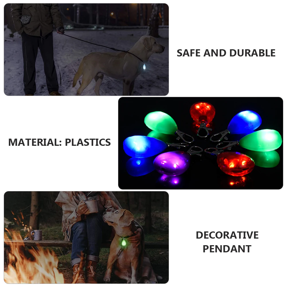 

2Pcs Night Key Light Rechargeable Dog LED Pet Safety Pendant Glow in Dark Lightweight Elastic Plastic Removable Reusable Dog