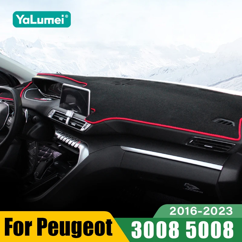 

Для Peugeot 3008 5008 GT Hybrid 2016-2023: Нескользящий коврик-накидка на приборную панель автомобиля (защита от солнца), аксессуары