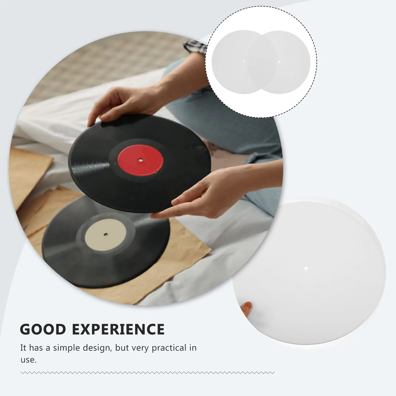 2 قطعة Slipmats القرص الدوار ورأى مسجل فينيل منصات مسجل لاعب الحصير المضادة للاهتزاز منصات واقية مسجل فينيل حصيرة #3