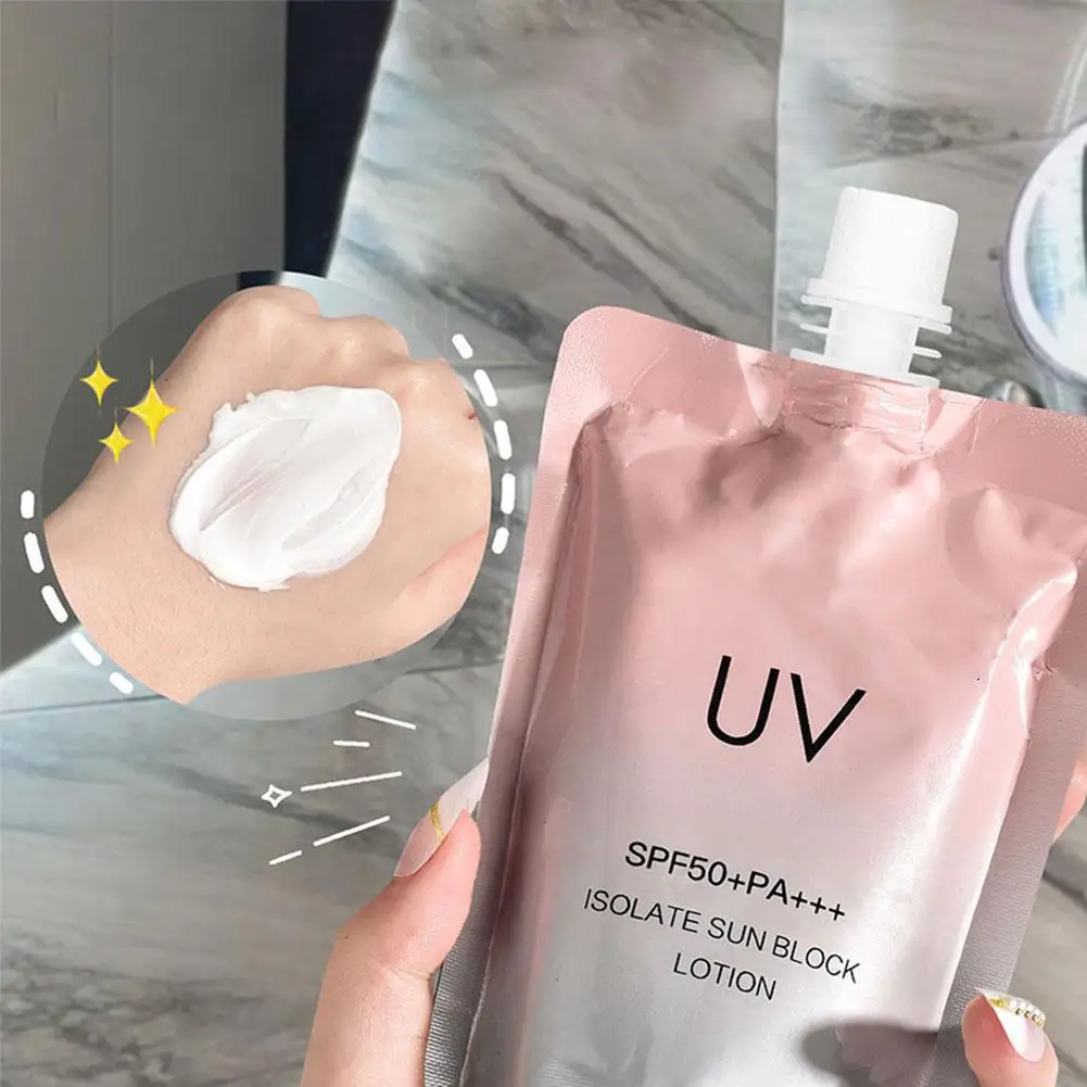 화이트닝 선스크린 SPF50 + UV 차단, 얼굴 브라이트닝, 보습, 팔 케어, 허벅지 바디 선블록, 피부 Lsola W1Y3