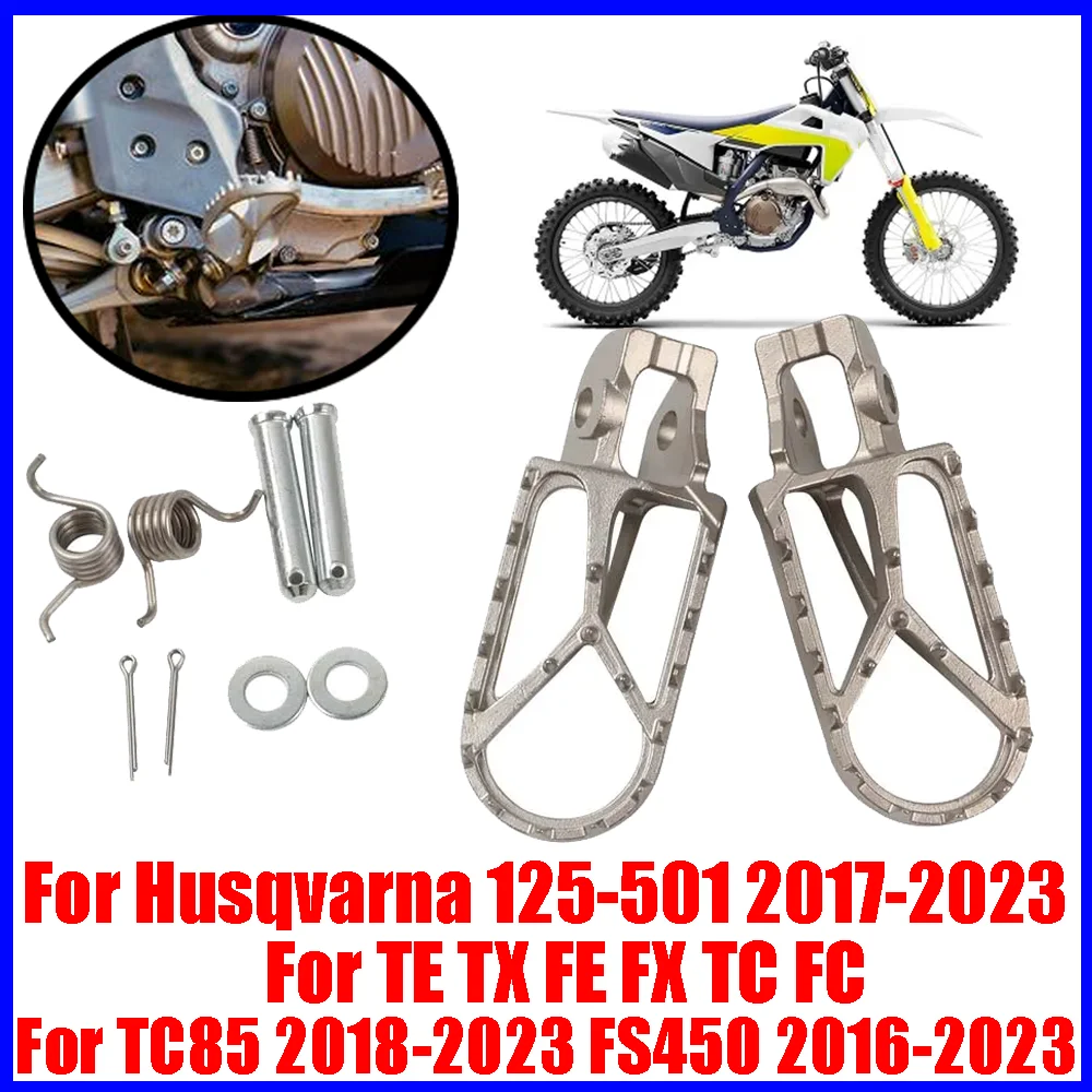 Image of Motorrad Präzision Cast Fußrasten Fußrasten Fußrasten Pedale Für Husqvarna 125-501 TE 300 TX FE FX TC FC 2017 - 2023 TC85 FS450