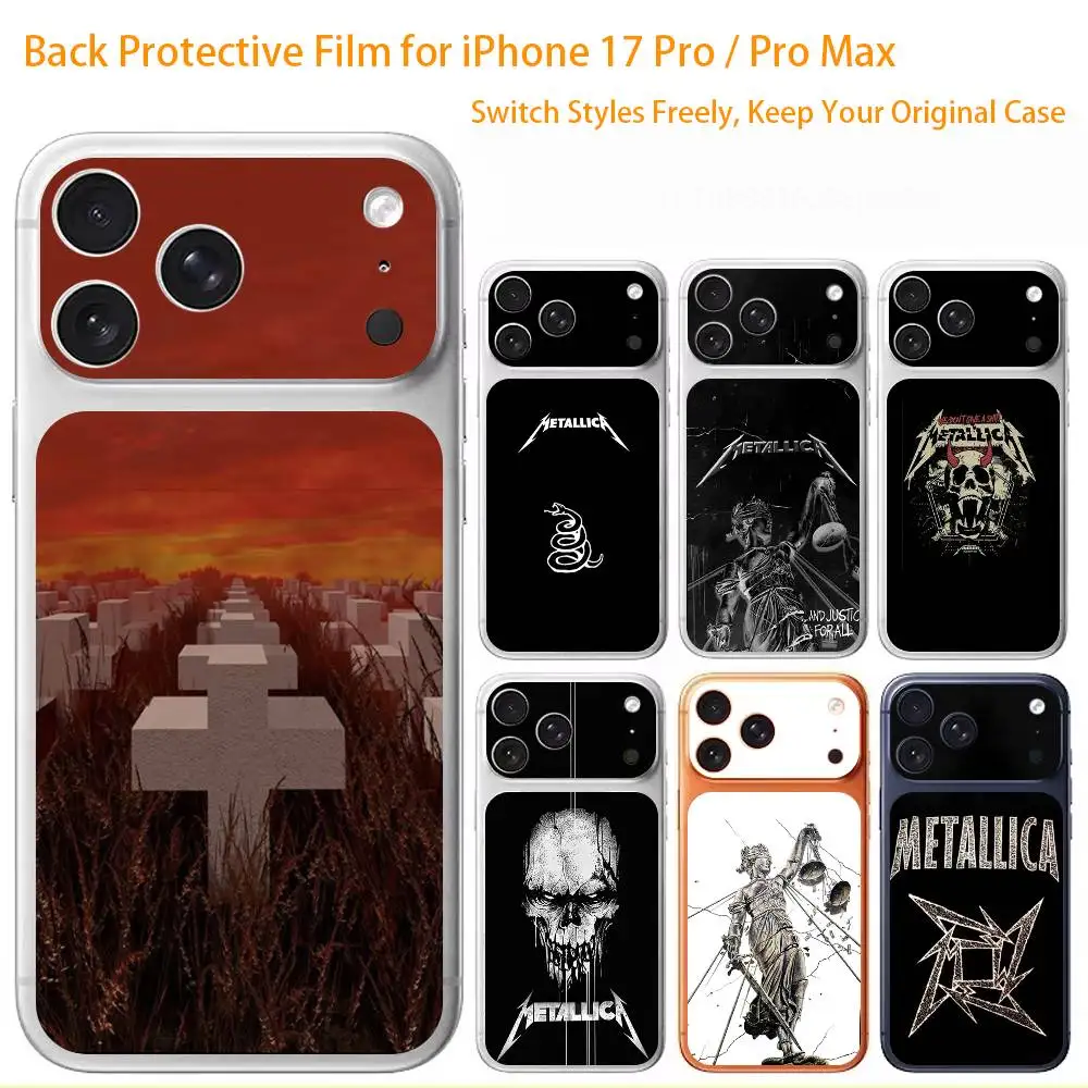 

Logo Music M-Metallica Album Premium Skin Wrap for iPhone 17 Pro/Max, Back Frame Camera Protective Decal (Not Case)