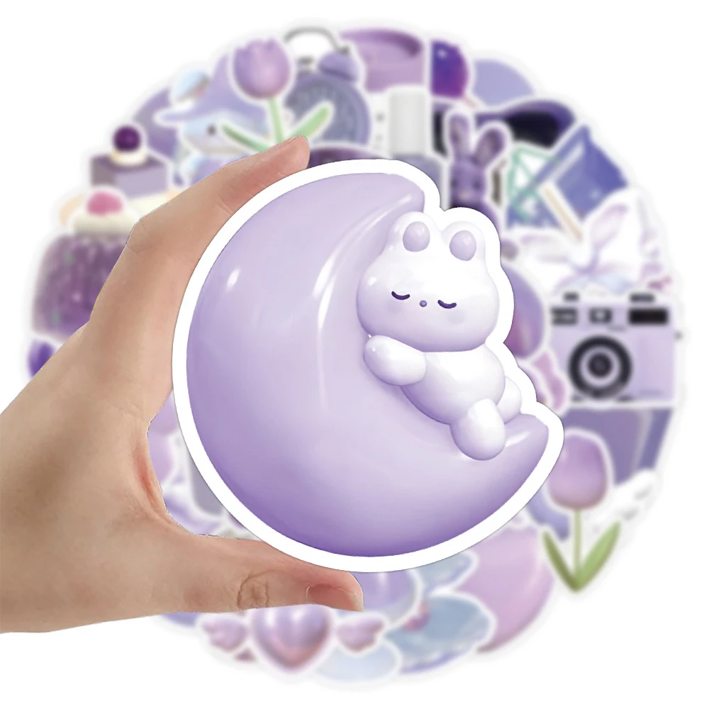

10/30/50pcs Purple Ins Style Fresh Aesthetic Stickers Cute Girl Sticker Decoration DIY Phone Suitcase Notebook Decals Toy Gift