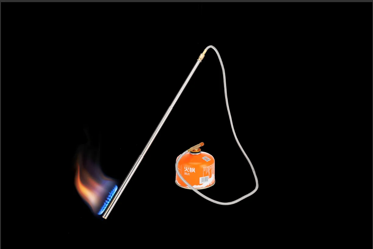 Pandatour Frei Einstellbare Teleskop-Sprühpistole aus Edelstahl mit Langlebigem Kupferkopf, Hochleistungs-Gasbrenner, Feuerstarter – Detail 4