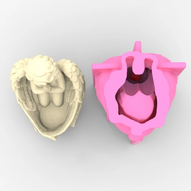 YUYU Angel Boy Shaped Candlestick Molds Silicone Mould for DIY Making Holder