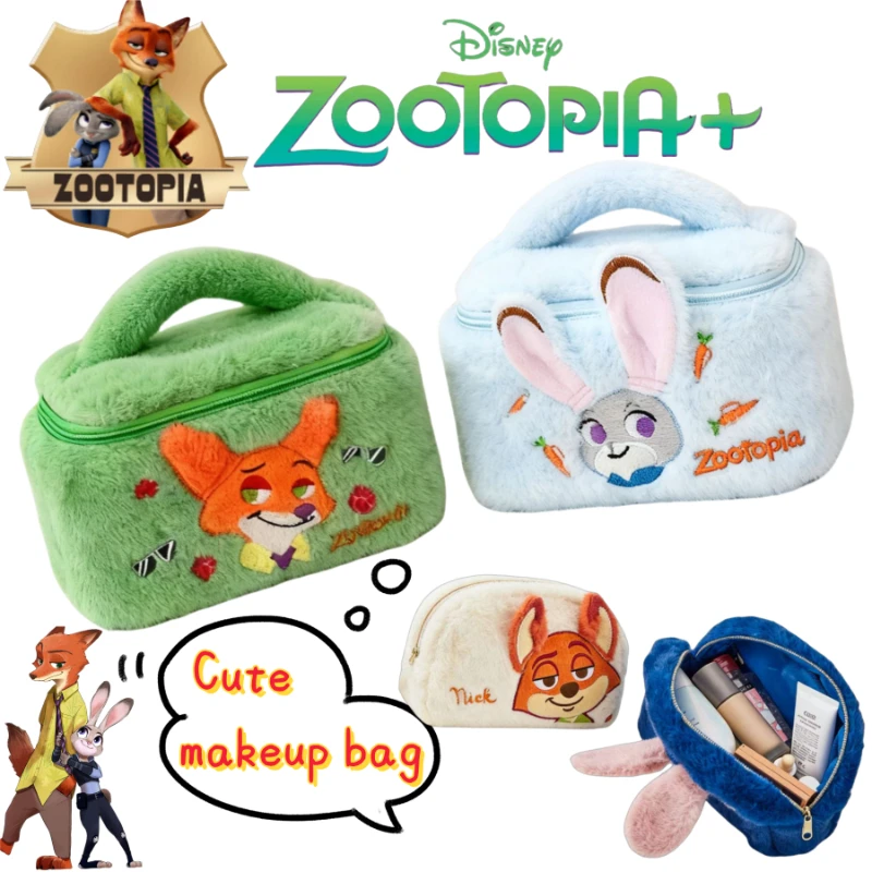 

Disney Zootopia Judy Hopps and Nick Wilde Anime-style Makeup Bag Cute and Sweet Convenient Travel Toiletry Storage Bag for Girls