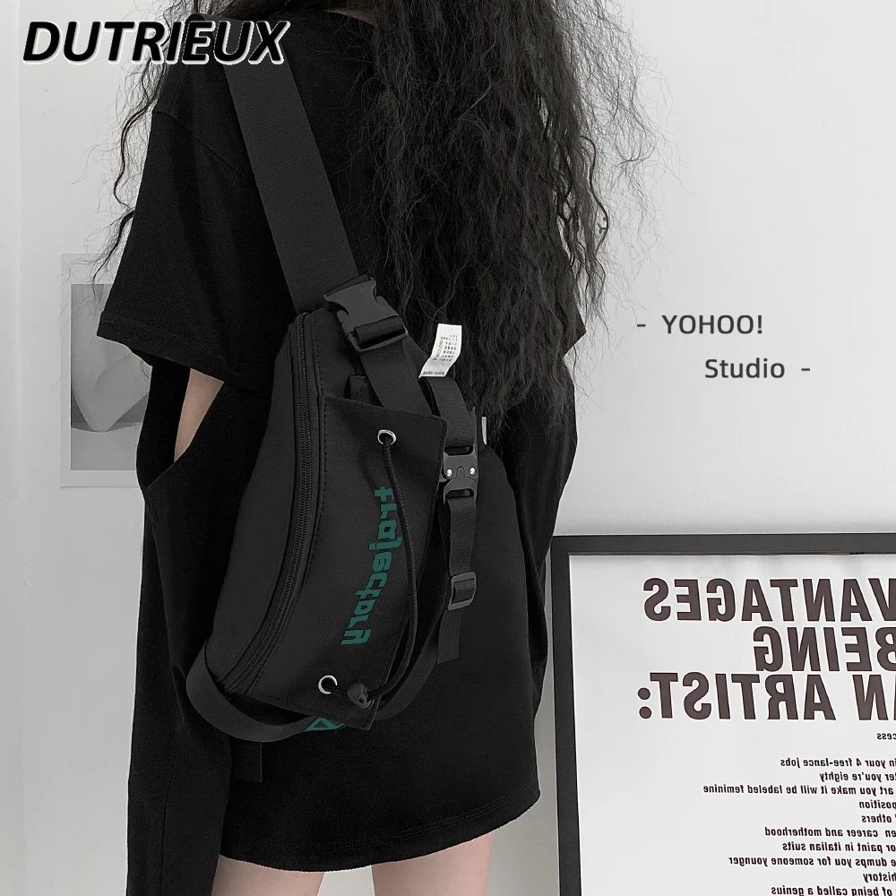 Spring Summer Japanese Sports Style Messenger Bag Mobile Phone Men's and Women's Fashion Brand Punk Canvas Bags for Lady