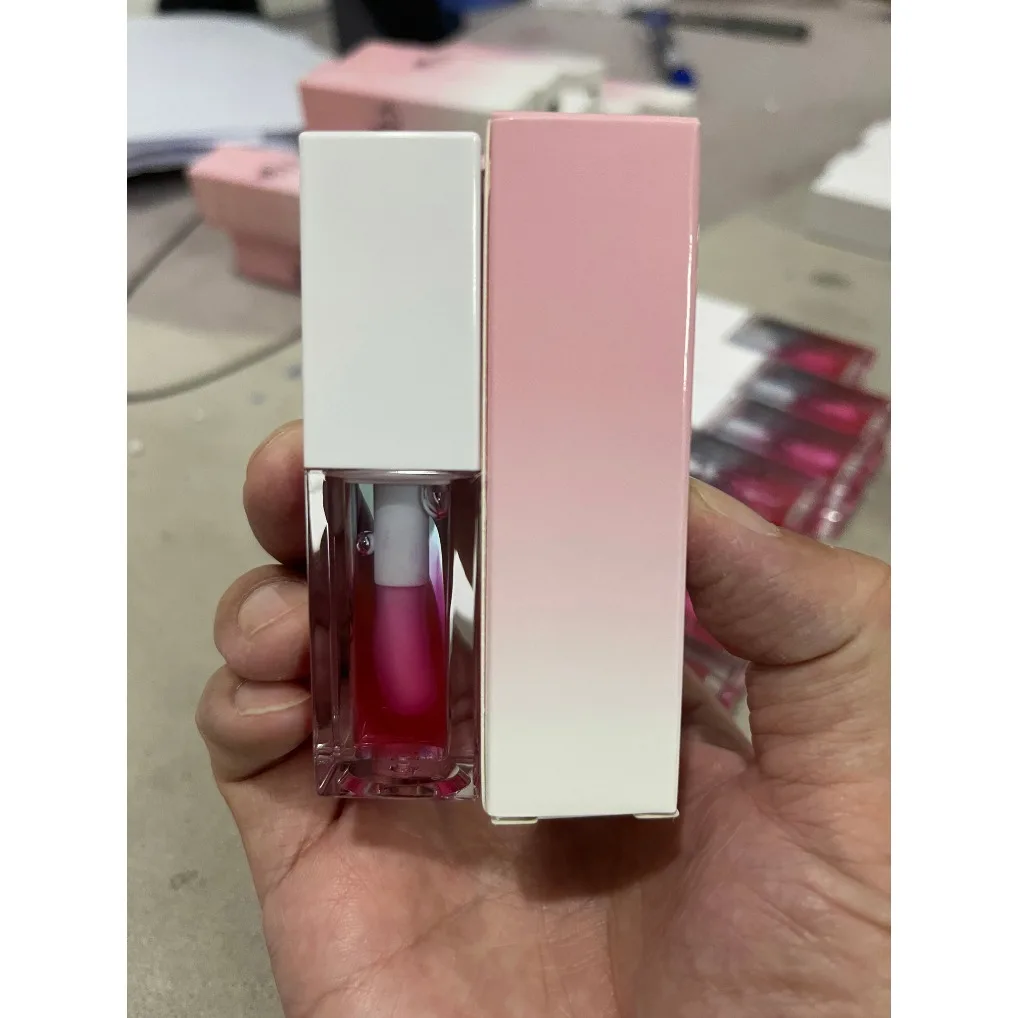 Wegańska pomadka do ust z efektem powiększania, dwukolorowa, owocowa, 5 ml, długotrwały, seksowny, błyszczący błyszczyk, baza pod szminkę, makijaż, własna marka, możliwość dodania logo.