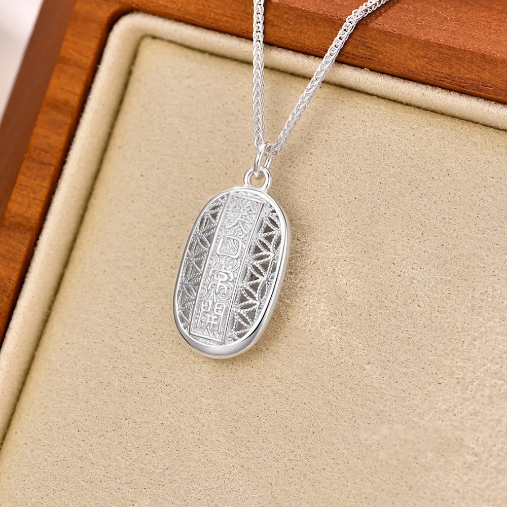 BOCAI New S990 Silver Jewelry Fashionable and Versatile Large Belly Maitreya Buddha Pendant Necklace Women's Selected Gift