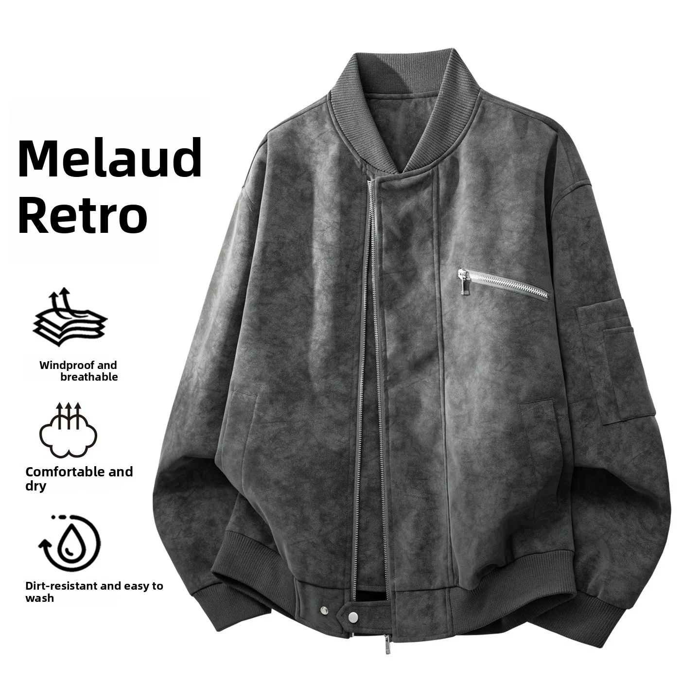 

Мужская удобная кожаная куртка с эффектом тай-дай, модная ретро-куртка в американском стиле, комплект для пар