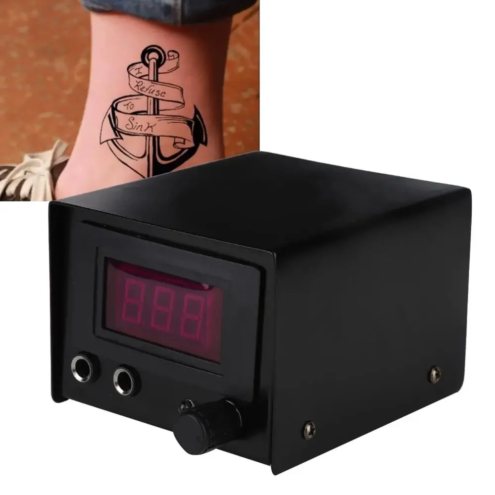 Display digitale LCD alimentatore per tatuaggi professionale per macchinetta del tatuaggio interruttore di alimentazione trasformatore tatuaggi regolatore nero