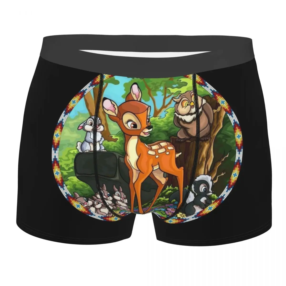 

Custom Fashion Bambi Flower Boxers Shorts Panties Male Underpants Breathable Briefs Underwear