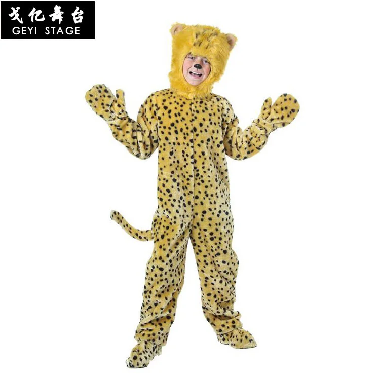 Kids Adult Animal Wild Leopard cheetah Costume for Boys Men Fantasy Jumpsuit Disfraz Halloween Carnival Party Costumes