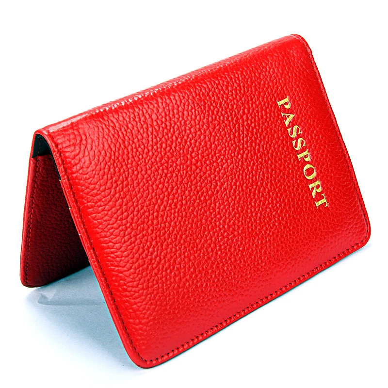 Genuine Leather Passport Cover For Women Female Men Travel Accessories Passport ID Card Holder Cowhide Passport Holder