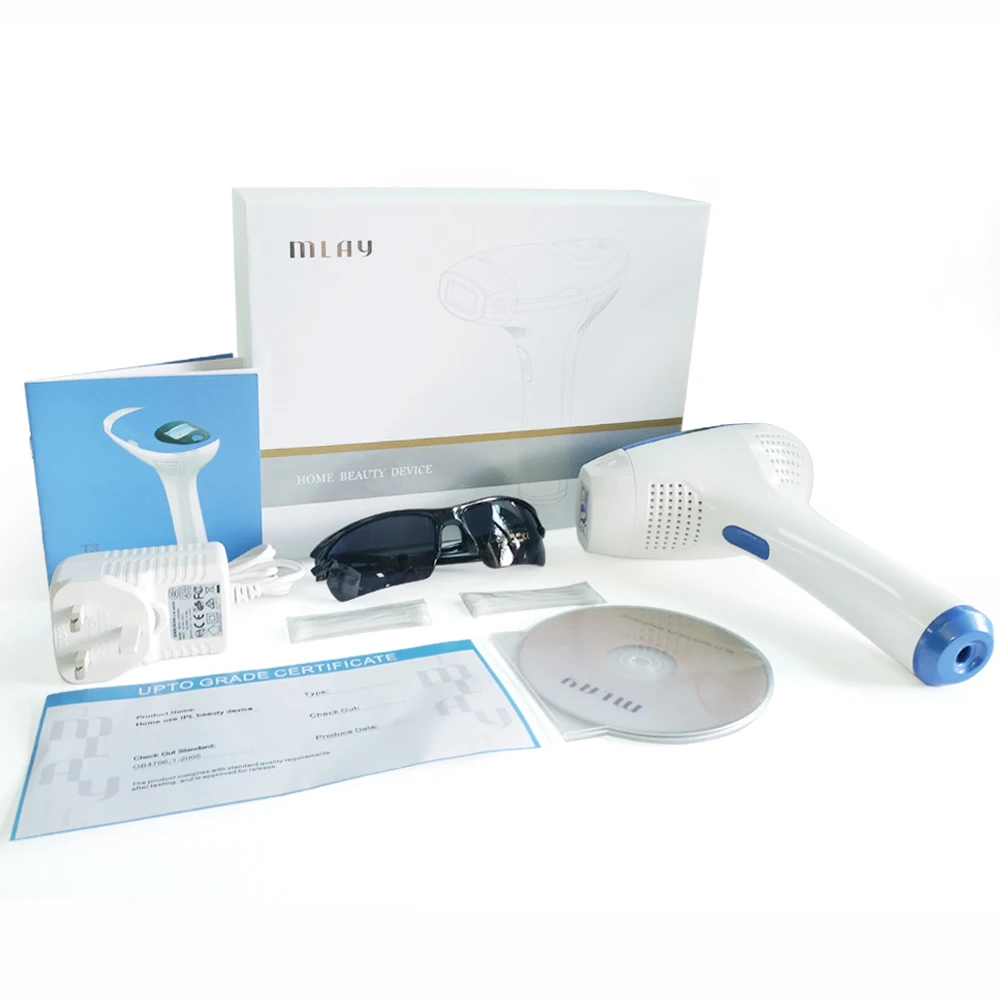 MLAY T3 Laser Hair Removal Device IPL Laser Epilator with 500000 Shots Home Use Facail Bikinis Painless Laser Hair Removal