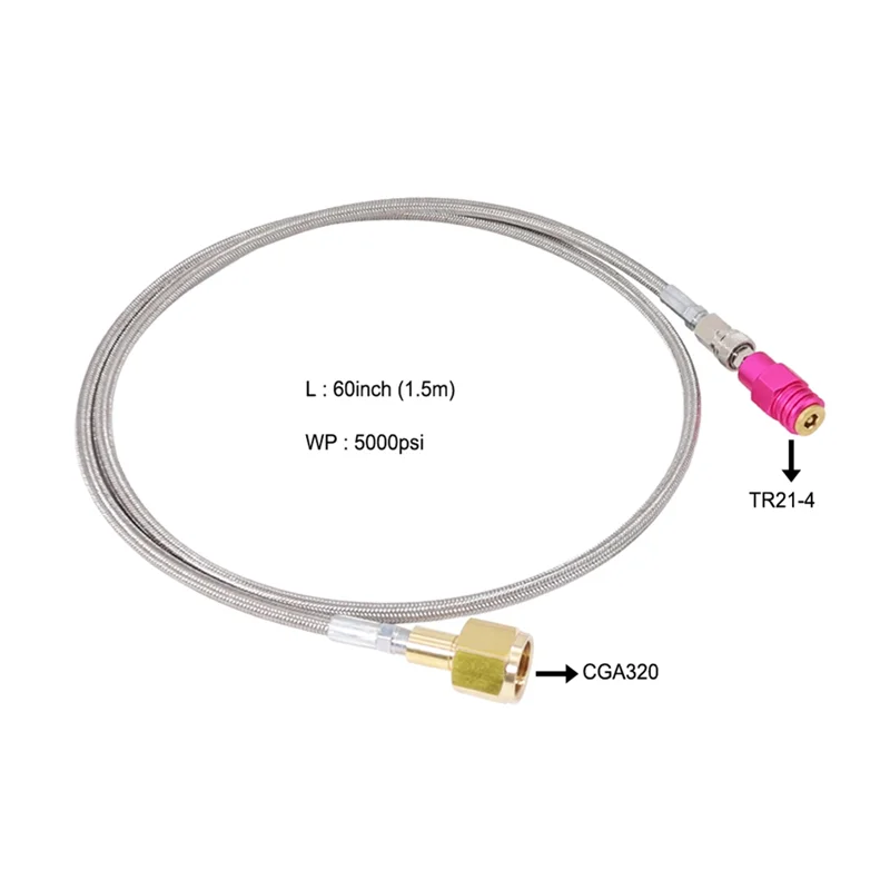 

AS59 -CO2 Adapter Quick Connector Hose CO2 Cylinder Adapter Soda Maker Adapter Hose Kit CGA320