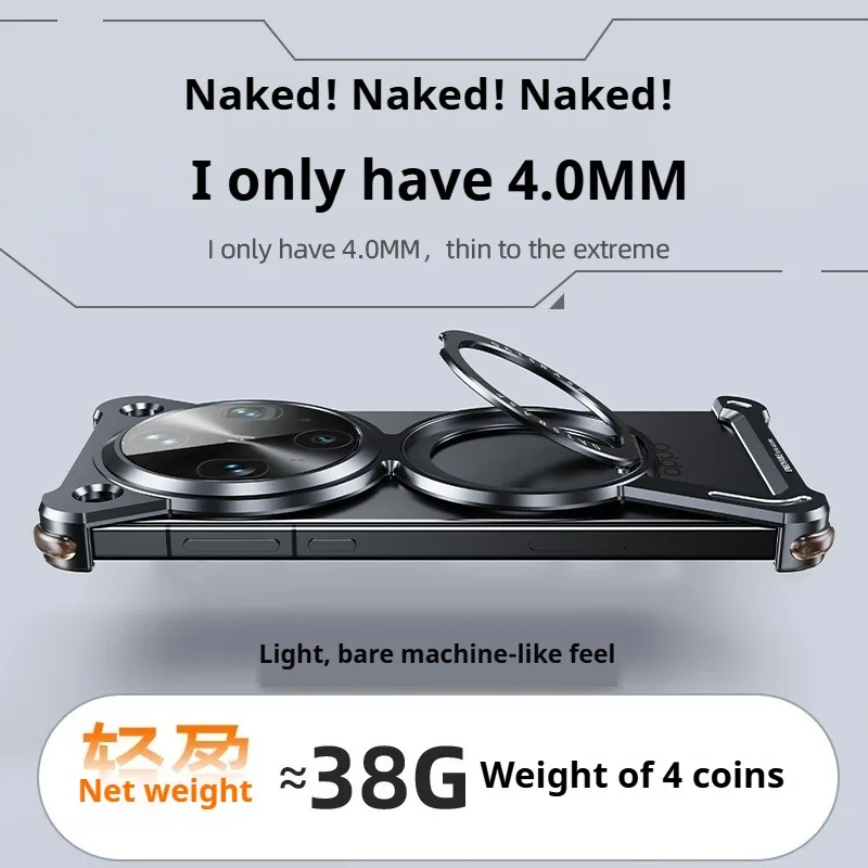 Eary Z Shaped Phone Case for Oppo Find X8 Ultra with 360 Rotate Stand Magsafe Minimalist Metal Frame Shockproof Protector Cover