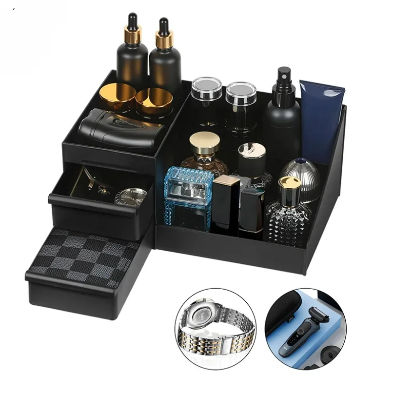 Cologne Organizer For Men, Cologne Holder For Dresser, Perfume Stand, Bathroom Countertop Organizer With Drawers