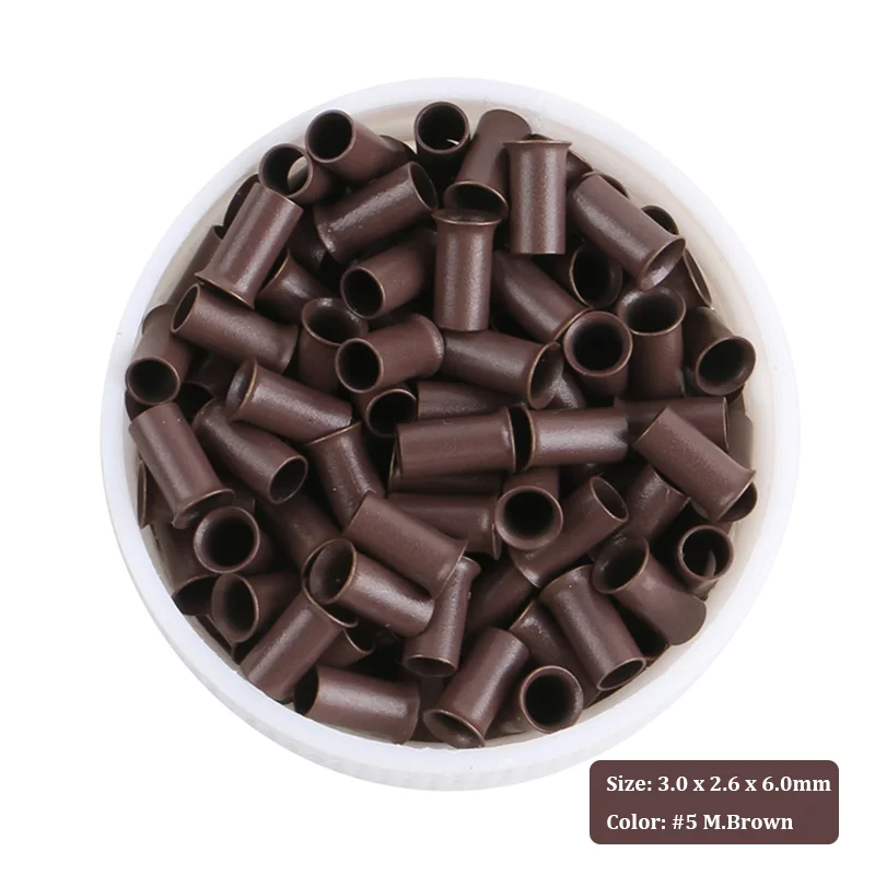 

1000 Pieces 3026x6.0mm Flared End Copper Micro Rings Tubes Beads For I tip Hair Extensions 8 Colors Choice