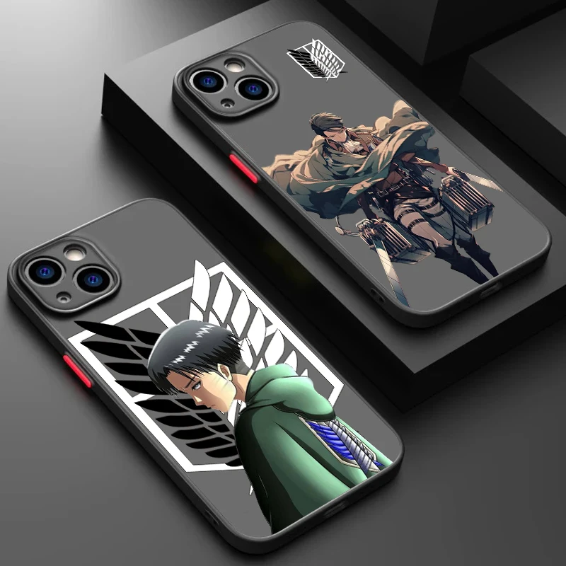 Anime A-Attack On T-Titan Frosted Translucent For Apple iPhone 15 14 13 12 11 XS XR X 8 7 SE Pro Max Plus Mini Back Phone Case