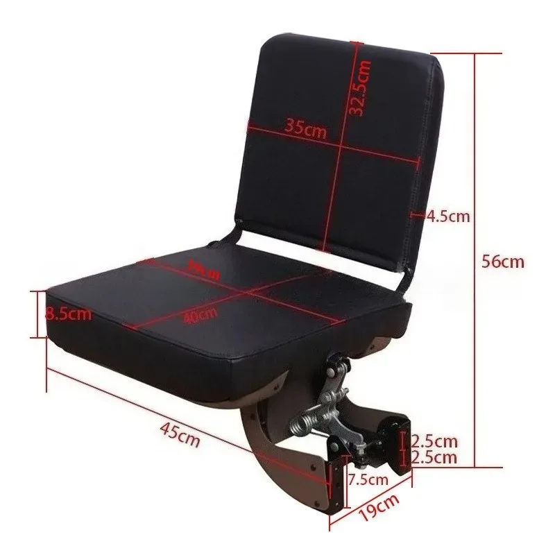 RV Bus Folding Flip Seat Elegant Leather Automatic Rebound Folding Seat To Reduce Fatigue Heavy Duty Camper Bus Accessory Seat