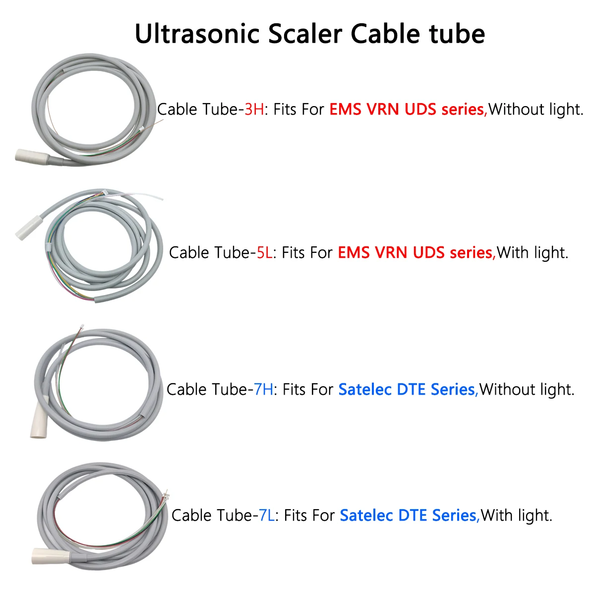 Dental Ultrasonic Scaler Cable Tube 3H 5L 7H 7L For Ultrasonic Scaler Fit EMS SATELEC Etc Series Ultrasonic Scaler Handpiece