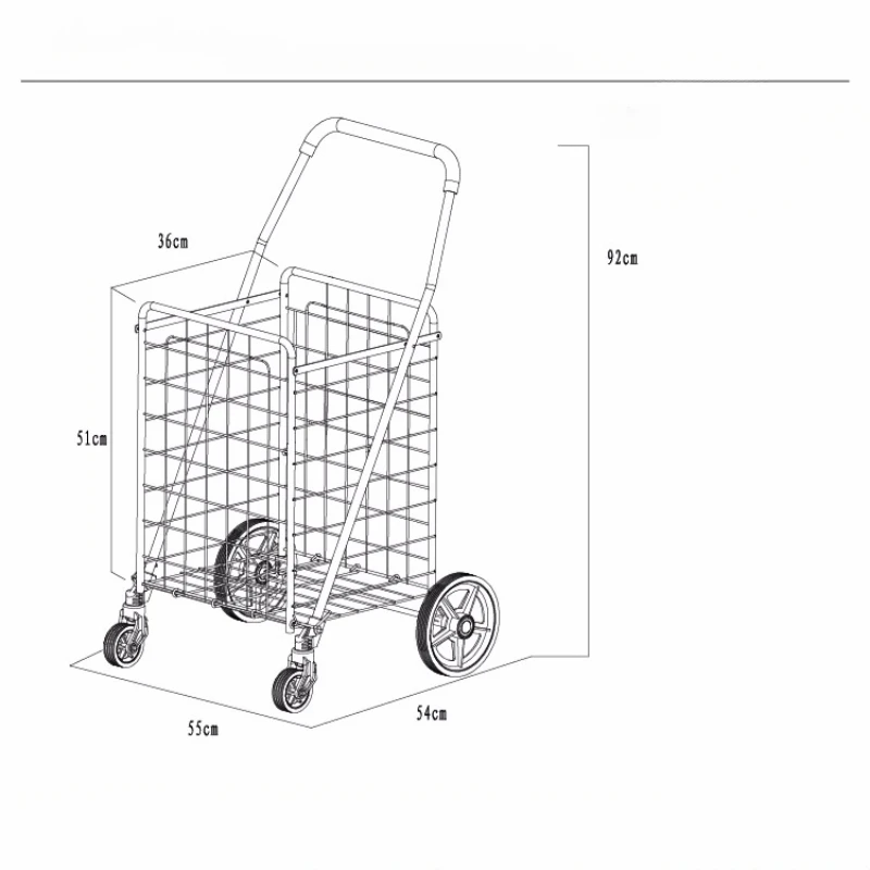 Universal wheels foldable trolley, hand pull grocery shopping, shopping, supermarket elderly labor-saving