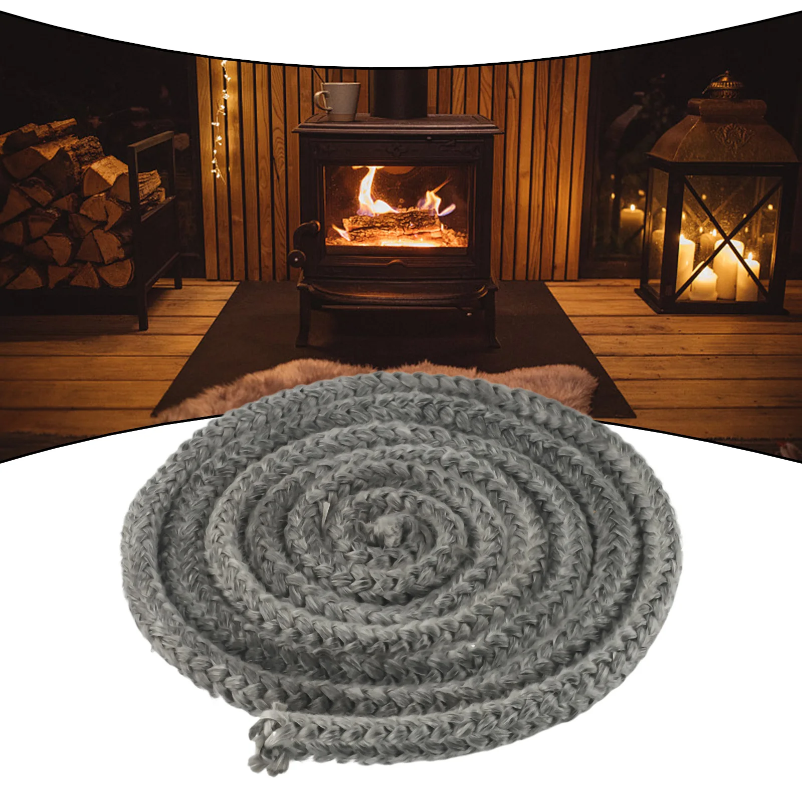 Black Fiberglass Sealing Rope 12mm Diameter 2 Meter Length Gasket For Wood Stove Door Fireplace Boiler Industrial Oven Seal