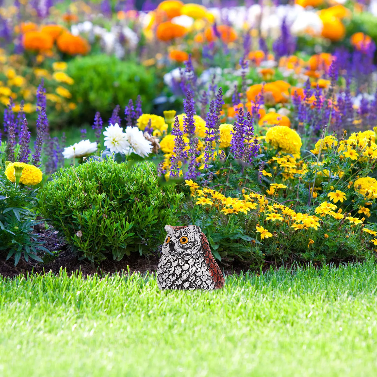 

Owl Key Hider Resin Sculpture Decorative Garden Outdoor Stone Key Box Secret Hidden Lock Box for Yard Small Faux Rock