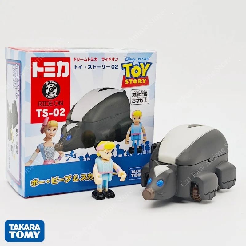 Tomy Dream Tomica Ride On Ts-02 Disney Pixar Toy Story Bo Peep Skunk coche en miniatura de aleación fundido a presión juguete coleccionable para niños