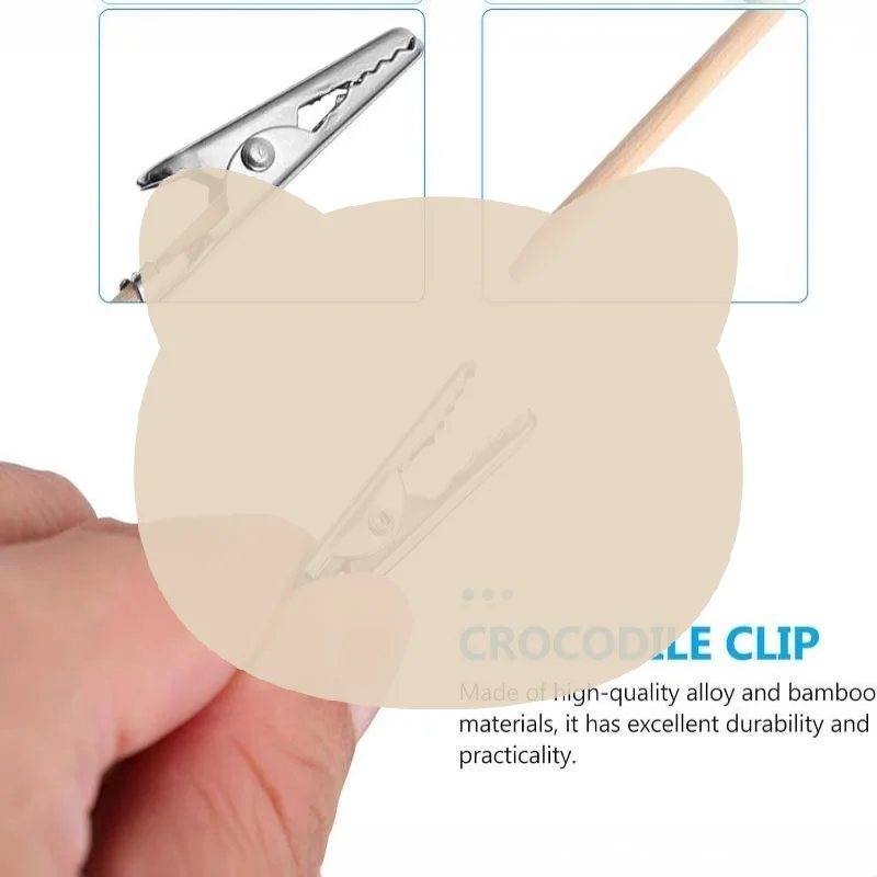 50Pcs Wood And Metal Detachable Painting Stand Alligator Clamp DIY Craft Model Painting Tools Crocodile Clip