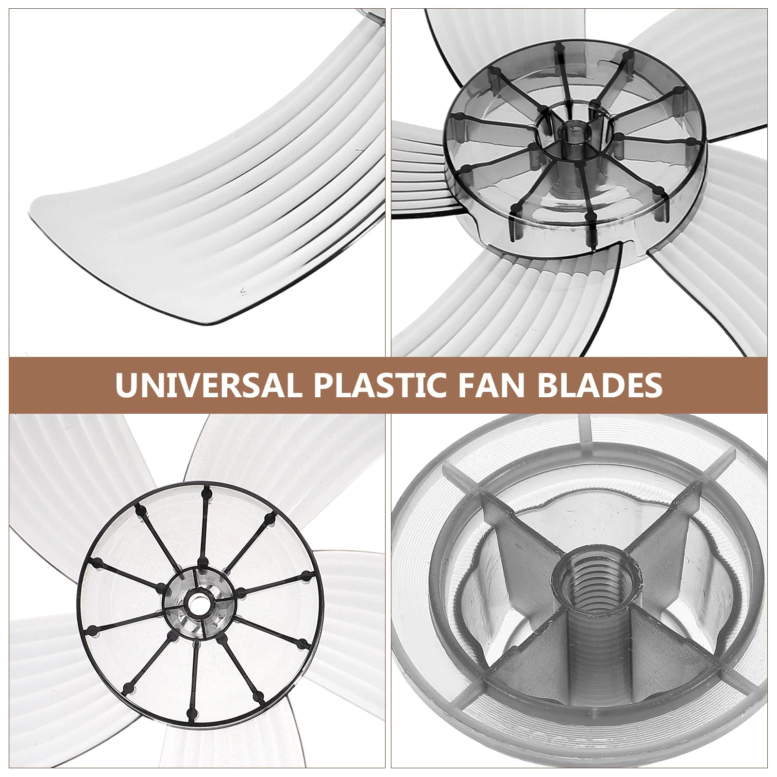 

14 inch 5 blade Electric Leaves Replacement Transparent Black Plastic St Accessories Durable Stable Easy Install Clean Long