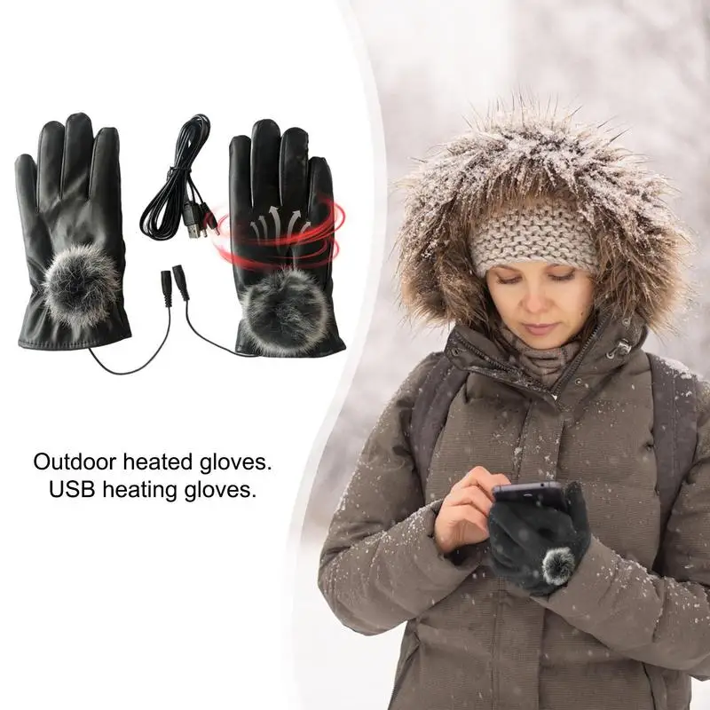 Electrical Heating Finger Gloves Hand Full Finger USB Waterproof Heated Ski Gloves For Riding Fishing Hiking