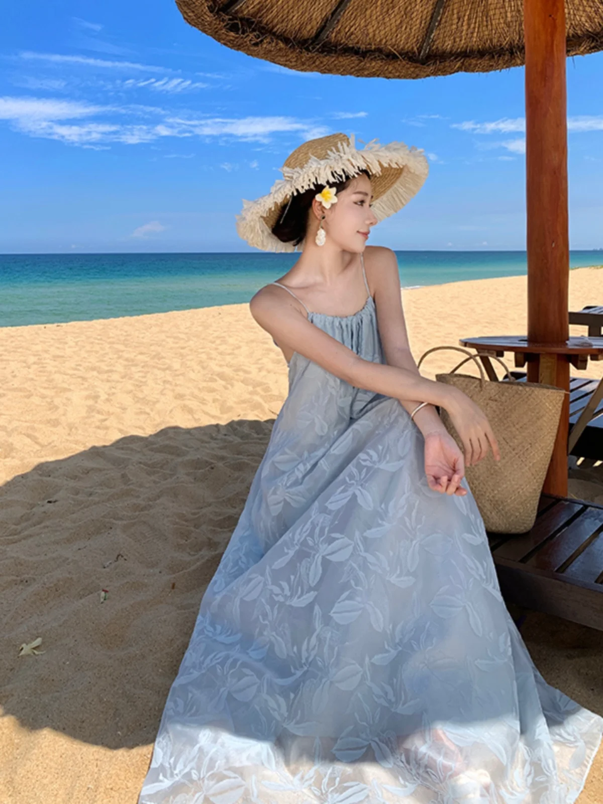 Beach Vaion Floral Print Off-oulder Strapl Dr Beautiful Island Sle Casual Loose Waist Skirt A-Line Summer Dr