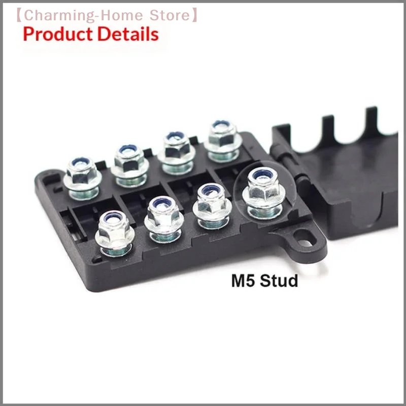 【M】4-Way Fuse Block Heavy Duty 4-Circuit Midi ANL Fuse Holder With Cover Automotive Power Distribution Box For Car Boat RV Truck