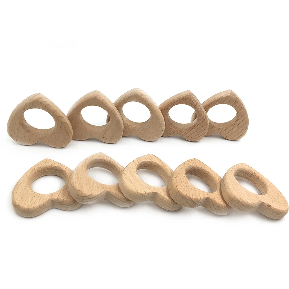 5 Pcs Grinding Teeth Toy Baby Wooden Animal Soothing Biting Chewable Bamboo Teether Pacifier Decompression