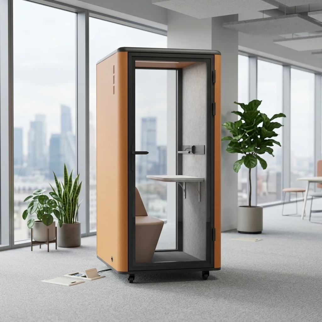 LIWEI 2/4 Person Soundproof Office Pod 30dB Acoustic Meeting Booth 4000K LED For Fan Ventilated Modular Office Building School