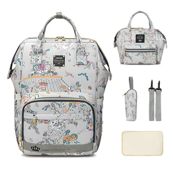 5 unids/set bolsa de mamá bolsa de pañales de moda para bebé bolsa de pañales impermeable bolsa de momia con almohadilla de pañales, bolsa de chupete, mochila, bolso de mano