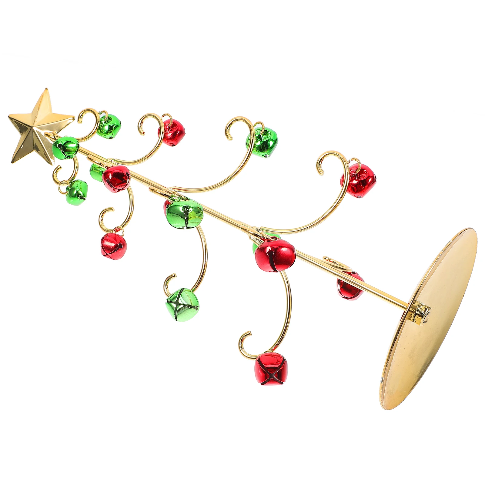 

Desktop Iron Christmas With Bell Mini Xmas Decor For Home Office Cafe Party Supplies Tabletop Tree Ornament Metal Xmas