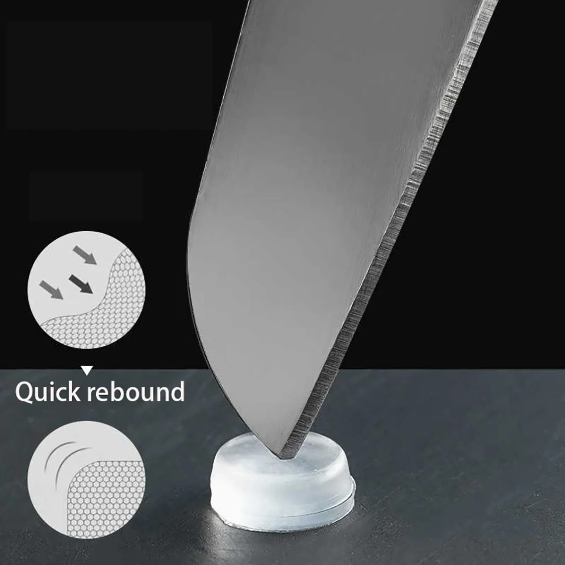 สติกเกอร์ซิลิโคนแบบมีกาวในตัว โปร่งใส ซิลิโคนเนื้อนุ่ม แผ่นกันลื่นสำหรับมือจับประตู ป้องกันการกระแทก